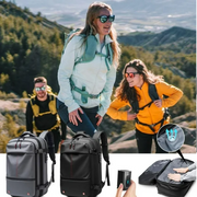 Wmool 6SETQHJ91LT0 Vacpack 60L Expandable Travel Backpack with Vacuum Compression and Anti-Theft Lock, Water Resistant Gray Black