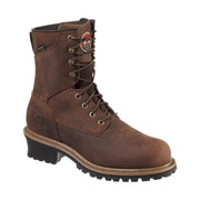 Irish Setter Mesabi Waterproof 8in Soft Toe Logger Boots, Brown Leather, 10.5 W, 83829