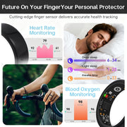 Hivisuals MUMUCREAM Mart Fitness Tracking Ring, Sleep Monitor, 5-Day Battery, Gold, Size 8