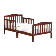 Ktaxon Baby Toddler Bed, Solid Pine Wood, Espresso Finish, Two Side Safety Rails, 53 in