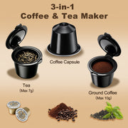 Bluebow Single Serve Coffee Maker, Fast Brew, Compatible with K Cup Pods, Ground Coffee, and Tea, Black, CM6070