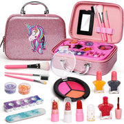 Flooyes Kids Makeup Kit for Girls,Washable Makeup Kit Cosmetics, Pink