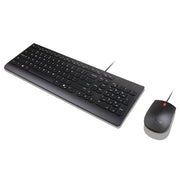 Lenovo Essential Wired Keyboard and Mouse Combo, Spill-Resistant Membrane Keyboard, Quiet Island-Style Keys, Microsoft Copilot Key, Ambidextrous Optical Mouse 1600 DPI, Black