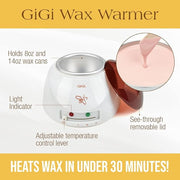 GiGi Mini Pro Hair Removal Waxing Kit, Portable Wax Warmer with Pre and Post Care, Ardell Eyebrow Palettes and Brushes, Unscented for Face and Body, GG140