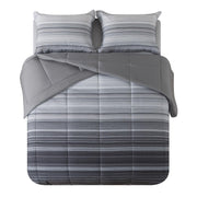 Mainstays Bed-in-a-Bag Comforter Set, Grey Ombre, 7-Piece, Queen