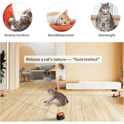 URRU Interactive Cat Toy with Dual Control Modes, Realistic Mice Sounds, Rechargeable, Orange, ZLKDMWJ0925