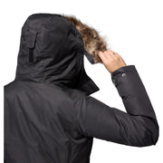 Columbia Suttle Mountain Long Insulated Jacket for Women, Water-Repellent, Hooded with Sherpa-Lined Storm Hood and Removable Faux-Fur Trim, Black, XL, 179975