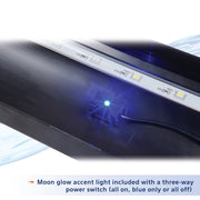 Aqueon LED Deluxe Full Aquarium Hood with Moon Glow Accent Light, Black, 24 Inch, 100121106