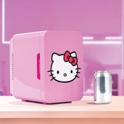 Hello Kitty Mini Fridge, Thermoelectric Cooler, Pink, 4 Liter, 6 Can Capacity, Model 19271