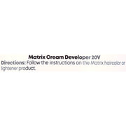 Matrix 20 Volume Cream Developer, 32 oz, Regular Lift Formula, Suitable for All Hair Types, P4120