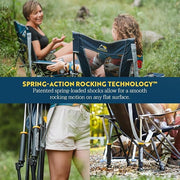 GCI Outdoor Comfort Pro Rocker Patio Chair, Spring-Action Rocking Technology, Mesh Back, Built-In Beverage Holder, Portable, 250 lb Capacity, Comfort Pro Rocker Americana Deluxe