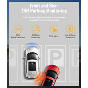 MINIEYE C2M 4K Dash Cam Front and Rear, Dual Cameras with AI Collision Avoidance, 2.4 in LCD, Built-in 5G WiFi GPS, ADAS, Loop Recording, Super Night Vision