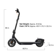 Segway AA.05.14.05.0009 DLX 2 Pro Electric Scooter, 750W Motor, 18.6 mph Speed, 24.9 Mile Range, Black