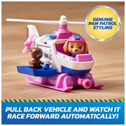 Spin Master Paw Patrol Skye Search & Rescue Helicopter Toy with Pull-Back Action, Rotating Rotor, Includes 2 Figures, Multicolored, 6 in, 6074777