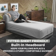 Bestway SleepSupport Twin Air Mattress 18in with Headboard and Built-in AC Pump