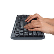 Logitech MK200 Media Keyboard and Mouse Combo, Wired USB, Full-Size Layout with Number Pad, One-Touch Media Controls, High-Definition Optical Mouse, Spill-Resistant, Black, 920-002714