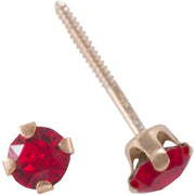 Jacmel Jewelry Cubic Zirconia July Birthstone Stud Earrings, 14kt Yellow Gold