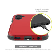 onn. WIARGY100142750 Slim Rugged Phone Case for Samsung Galaxy A25 5G, Red/Gray