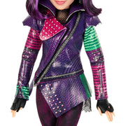 Mattel Disney Descendants Mal Isle of the Lost 10th Anniversary Fashion Doll, 11-Inch, Purple Hair, Removable Outfit, Spell Book Accessory