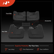 A-Premium Mud Flaps for Toyota Tacoma 2024 2025, 4PCS No-Drill Front and Rear Splash Guards, Black PP+TPE Mudguards with Hardware Kit