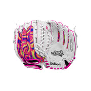 Wilson 2024 A440 Flash Youth Infield Fastpitch Softball Glove, 11.5in, Left Hand Throw, White Pink Tie Dye, WBW101641115