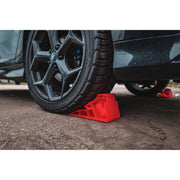 Hyper Tough 16K Automotive Maintenance Ramps with Wheel Chocks