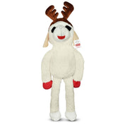 Multipet 16988213368 Plush Super Sized Holiday Lamb Chop Dog Toy with Reindeer Antlers, 3 Ft Tall, White and Brown