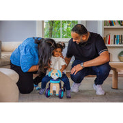 Dynacraft 8808-82 Wooden Puppy Push Ride-On Toy for Toddlers, Blue Wheels, Purple Handlebars, Ages 18 Months to 3 Years, Supports Up to 40 lbs