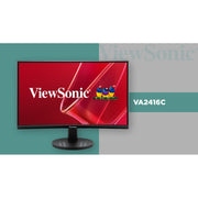 ViewSonic VA2416C 24 Inch Curved Monitor, 1500R Curvature, Full HD 1080p IPS, 100Hz Refresh Rate, HDMI and DisplayPort, Black