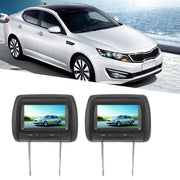 Qiilu 2pcs 7 in Wireless Control Adjustable Headrest LCD Video Monitor MP5 Display, Black