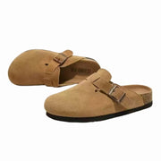 VoyageMartZenithTrend Thick Sole Birken-Style Clogs, Casual Closed-Toe Slip-On Sandals, Cushioned Footbed, Skid-Resistant Outsole, Brown, Medium Width