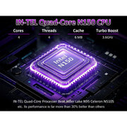 KurieTim Laptop Computer Intel N150 Quad-Core Processor 32GB DDR4 RAM 1TB SSD 15.6 in FHD IPS Display Backlit Keyboard Windows 11 Pro