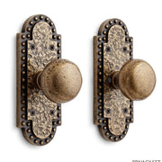 Signature Hardware SH552147AB EHRMN.700.20.ABS-NB-N - Roman-Brass Privacy Interior Door Set - Knob w/spring assistance -No Backset -Antique Brass