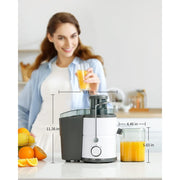Shardor Juicer with 800W Motor, 3 Inch Feed Chute, Dual Speed Centrifugal Juice Maker for Fruits and Vegetables, Anti-Drip, BPA-Free, White