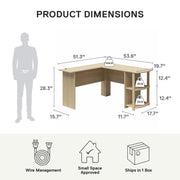 Ameriwood Home 5449947WCOM L Shaped Desk with Side Storage, Spring Pine