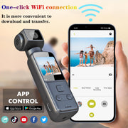 MARVUE 4K Body Camera with External Microphone, 270 Rotatable Lens, Electronic Image Stabilization, WiFi App Control, 32GB Storage