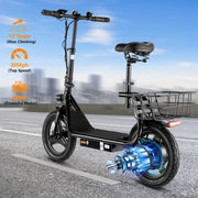 COBIZI 500W Electric Scooter for Adult, Black, 500W-25 Miles-Adjustable Seat And Basket