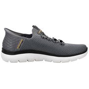 Skechers Mens Summits-High Range Slip-In Sneakers, Breathable Mesh, Air-Cooled Memory Foam, Charcoal/Orange, 11.5 Wide, 232457W-CCOR