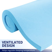 Subrtex Queen Mattress Topper, 4 Inch Gel-Infused Memory Foam, Medium Firmness, Ventilated Design, CertiPUR-US Certified, SESBTLKCD04Q