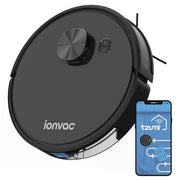 Ionvac 9048 OptiMax Robovac, Laser Mapping Robot Vacuum Cleaner with Wi-Fi, Black