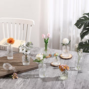 Felhcc Glass Bud Vases Set of 54, Clear Small Vases for Centerpieces, Small Glass Vase for Flowers