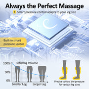 Comfytemp Leg and Foot Compression Massager, 360 Air Compression, 3 Modes, 5 Intensities, Adjustable Fit, Cordless, Black