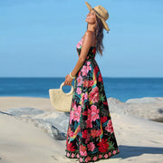 Cupshe Women's Vibrant Floral Print Maxi Dress, Black, Small