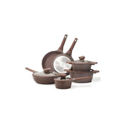 Carote A01657 Granite Nonstick Cookware Sets, Brown Granite, 10 Pcs