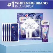 Crest 3DWhite Holiday Smile Teeth Whitening Gift Box with 5 Day Brightener Strips and Dazzling Mint Toothpaste