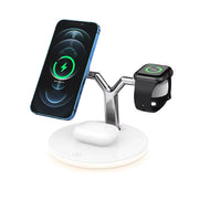 Famous Tech Shop 25W Qi2 3-in-1 Magnetic Wireless Charging Station with Smart Display and TEC Cooling Fan for iPhone Apple Watch AirPods, JJT-970