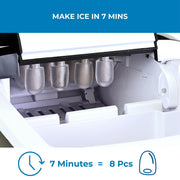 Kenmore Portable Countertop Bullet Ice Maker, 26 lb Daily Output, Fast Ice in 6-7 Minutes, Two Ice Sizes, Self-Cleaning, Black, KKIMTBWM-26B