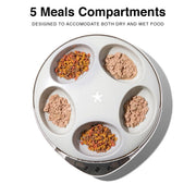 Instachew IC813 Purechew Mix 5-Meal Automatic Pet Feeder, Dry & Wet Food Automatic Cat Feeder