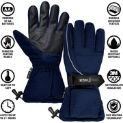 ActionHeat AA Battery Heated Gloves for Ladies - Navy