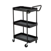 Test Rite Products VW00009U 3 Tier Utility Cart with EVA Mats, Gray Steel Frame, Rolling Design, 37 in Height, Gray
